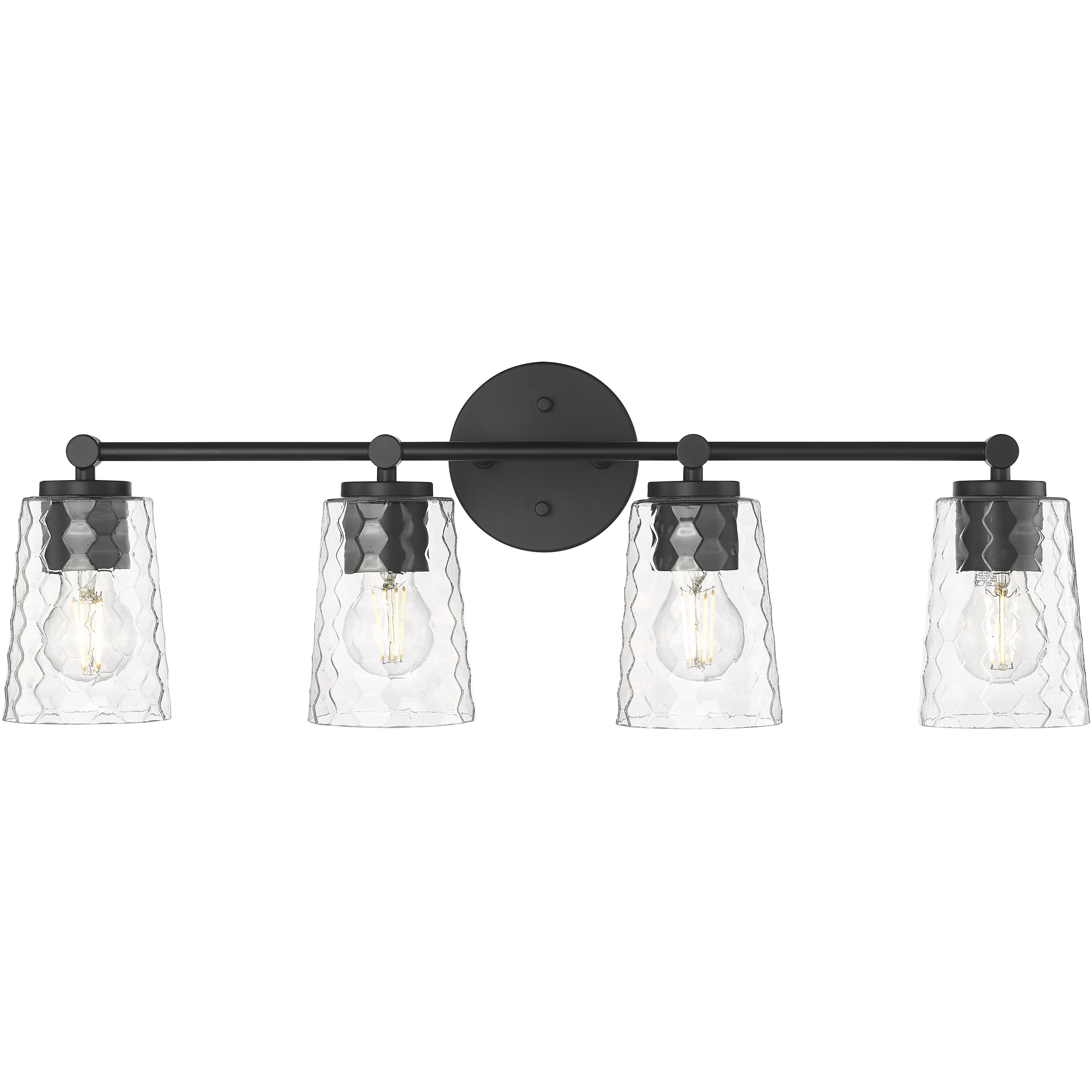 Ashli 4 Light 28 inch Matte Black Vanity Light Wall Light